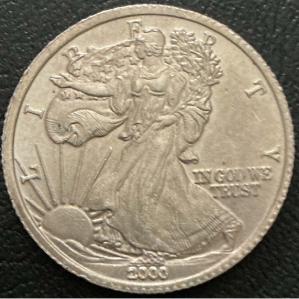 2000 Classic Silver Coin with Liberty Design - Y2K Special Edition